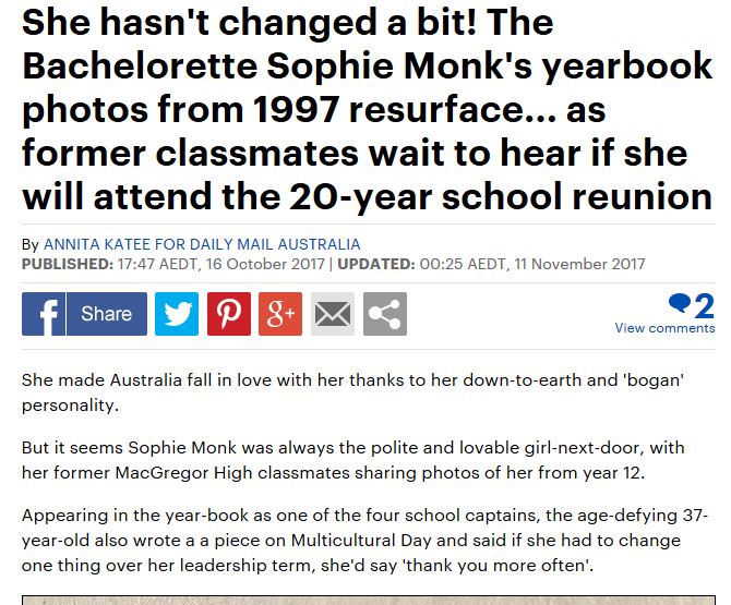 Sophie Monk Year Book Photo